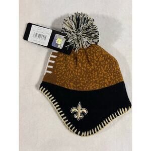 NFL New Orleans Saints Infant OS Beanie With Pom NWTs retail $22